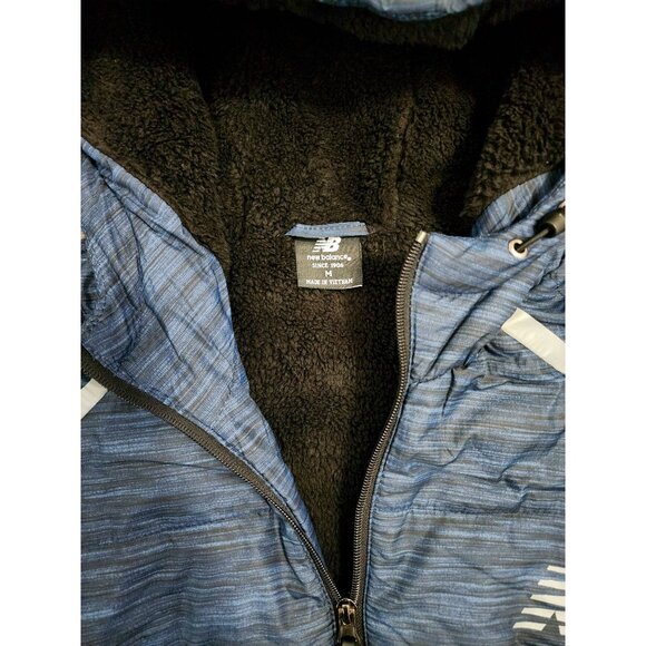 New Balance Puffer Hoodie Tech Full Zip Lightweight Fleece Jacket Black Sz M - Picture 4 of 6